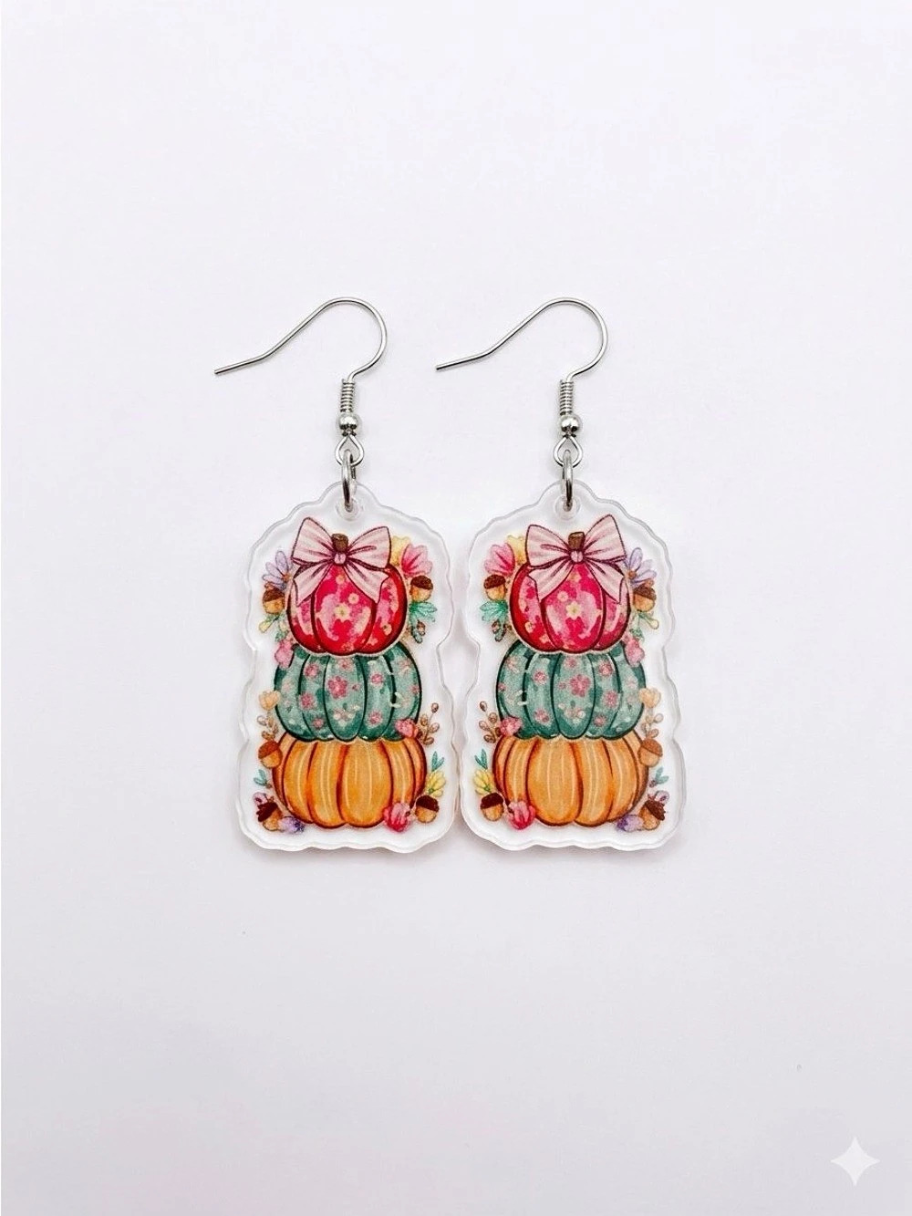 Floral Pumpkin Earrings Multicolor